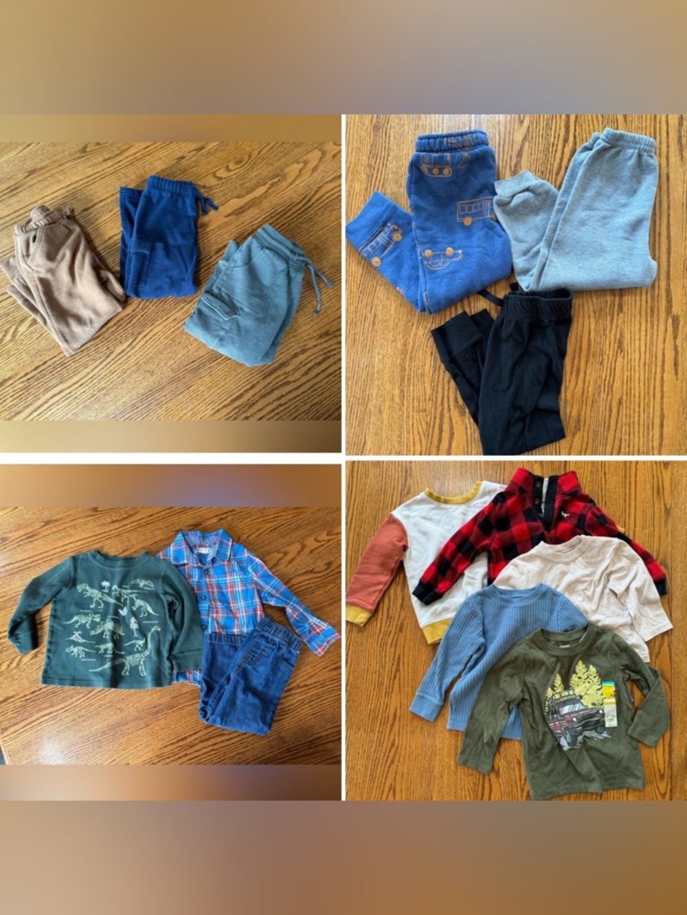3t Toddler Boys Mixed Clothing Lot - Green, Blue, Red, Black, Gray, Tan - fall